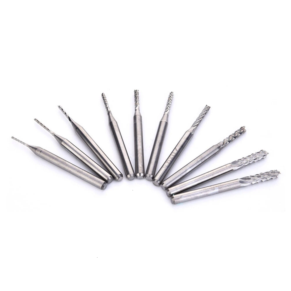 10 шт. набор с титановым покрытием твердосплавные концевые фрезы гравировальный