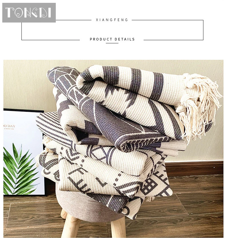 Тканый Ковер TONGDI в стиле бохо кружевной Противоскользящий элегантный