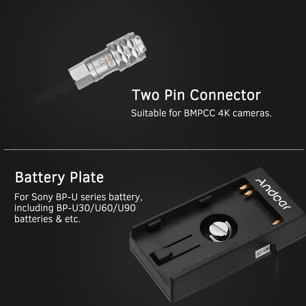 Камера Andoer DV батарея питания Монтажная пластина адаптер с 1/4 дюймовым винтом для