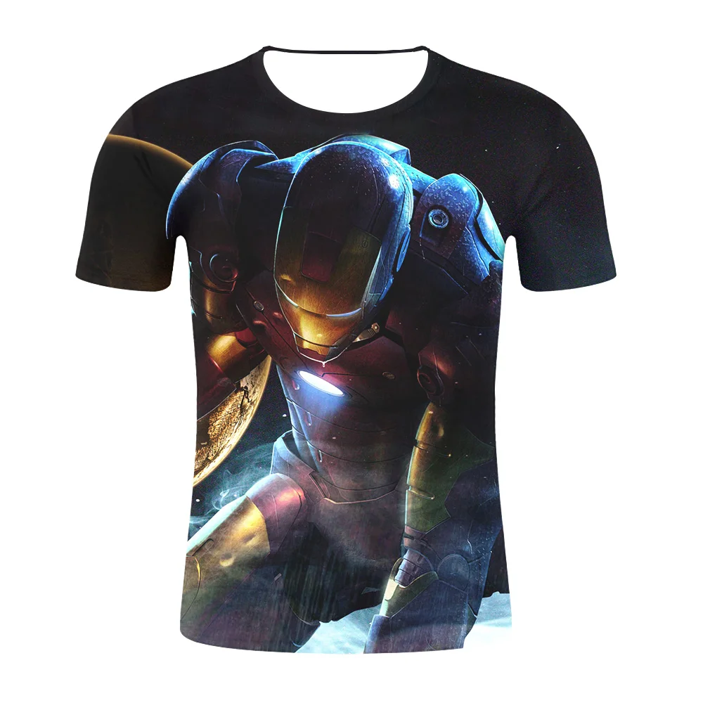 2019 светящаяся футболка с супергероем Железного человека мужские крутые футболки