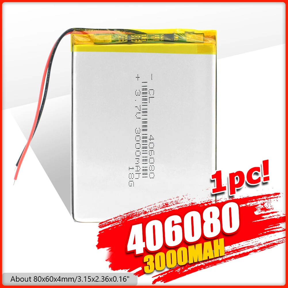 1/2/4 шт 3 7 V 3000mAh литий полимерный аккумулятор li Po Перезаряжаемые Батарея 406080 для
