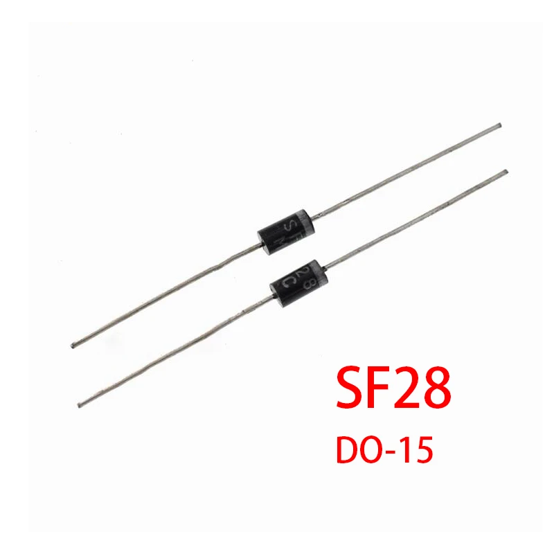 

100PCS SF28 Super Fast Rectifier Diode 2A 600V DO-15
