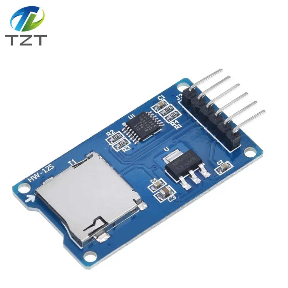 Модуль считывания карт Micro SD mini TF интерфейсы SPI с чипом преобразователя уровня для