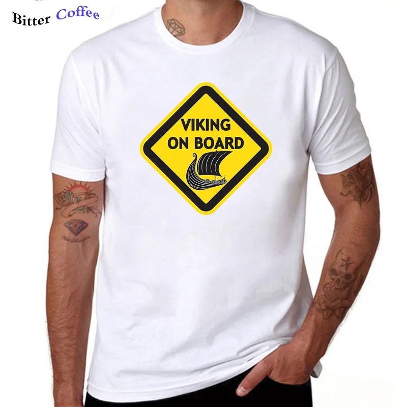 

New T Shirt Men Funny VIKING ON BOARD Tshirt VIKING ON BOARD Tshirts Men Short Sleeve T-Shirt Men Tshirt Plus Size