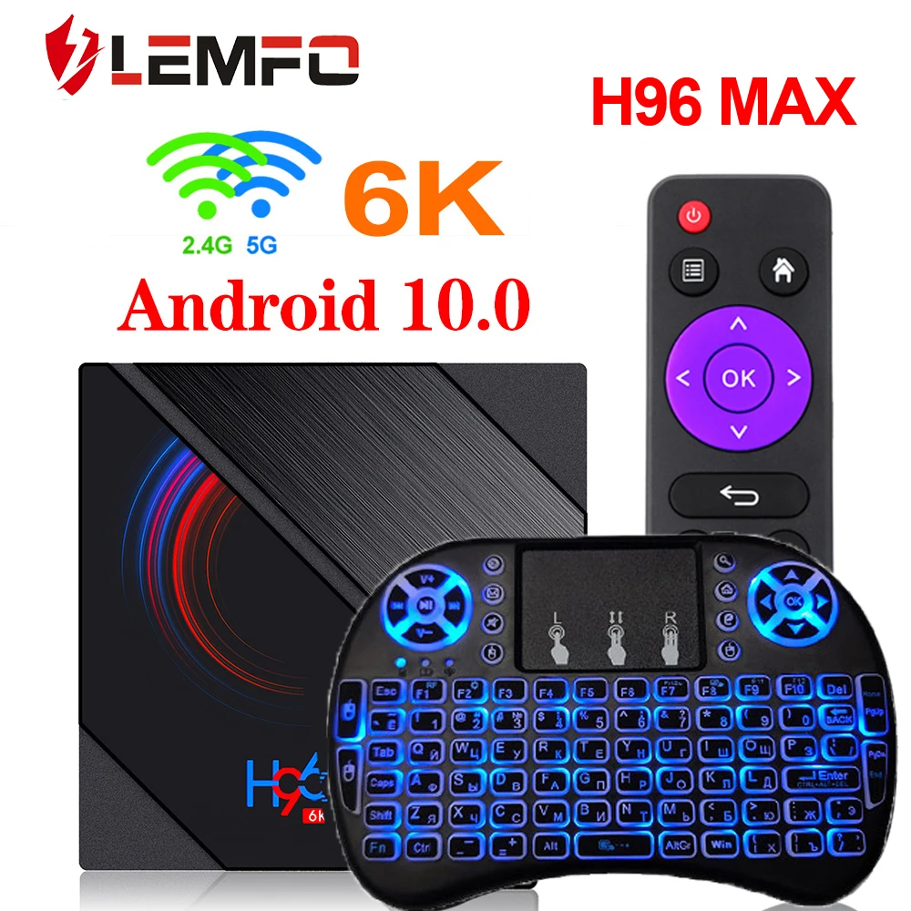 ТВ приставка LEMFO на android 10 4 + 64 ГБ 6K 2020 Wi Fi 2 4/5 8 ГГц|ТВ-приставки и медиаплееры| |