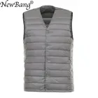 Жилет пуховой мужской, ульсветильник, с V-образным вырезом