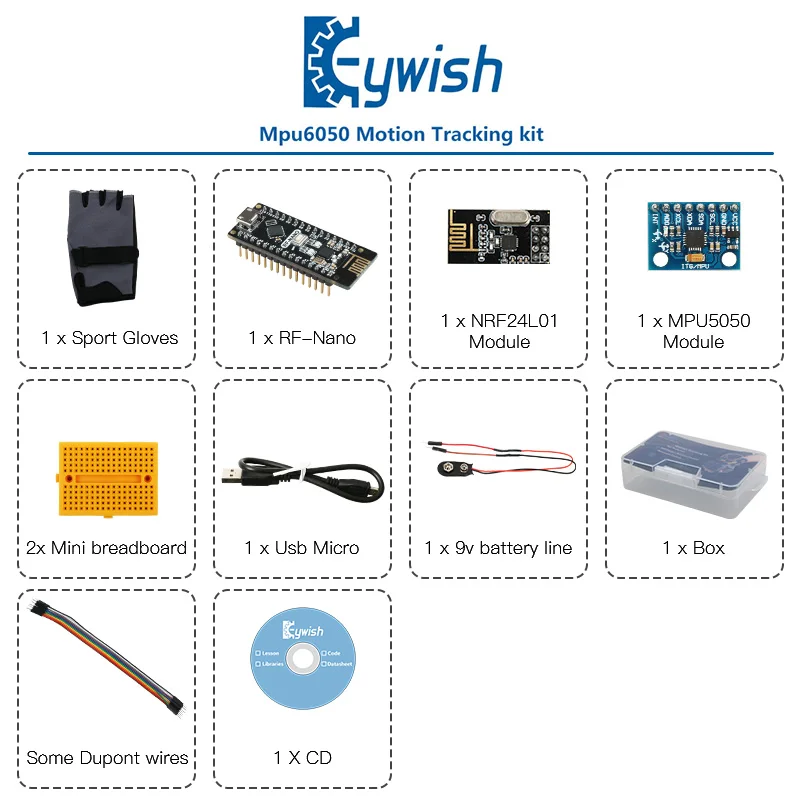 Keywish Gesture-Motion Starter Kit для Arduino Nano V3.0 поддержка робота умный автомобиль MPU6050 6 осевой Акселерометр Модуль гироскопа