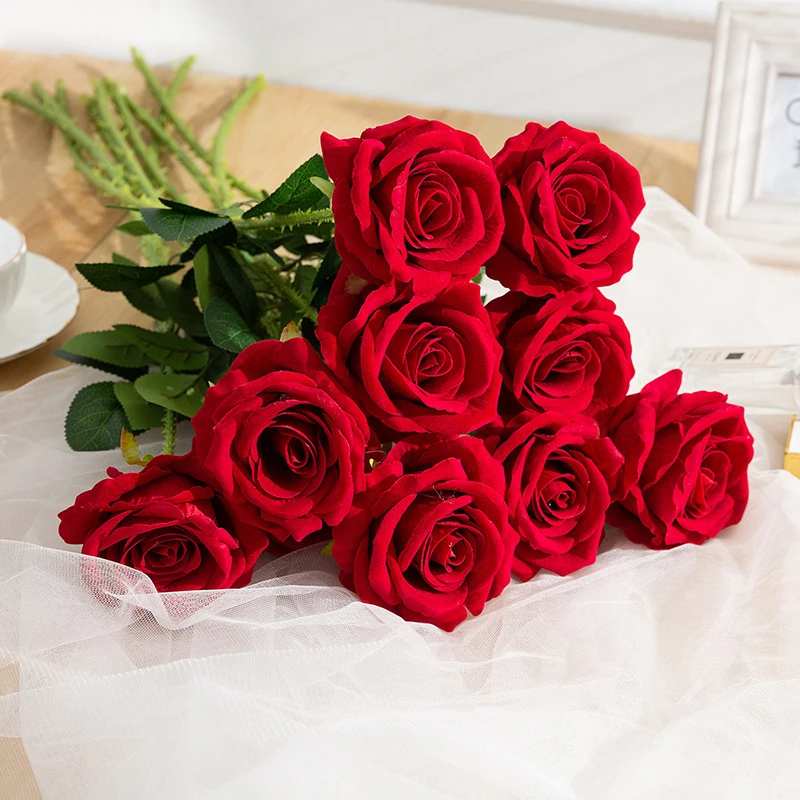 48 61 см длинные ветки букет цветов красивые белые шелковые розы искусственные