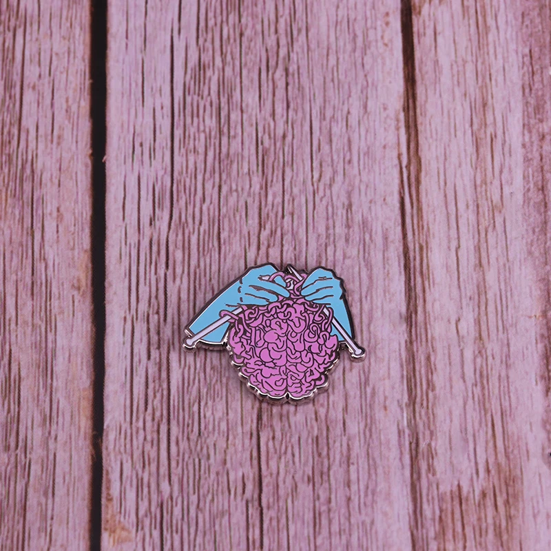 Булавка для вязания крючком и пряжи брошь ручной работы художественный значок