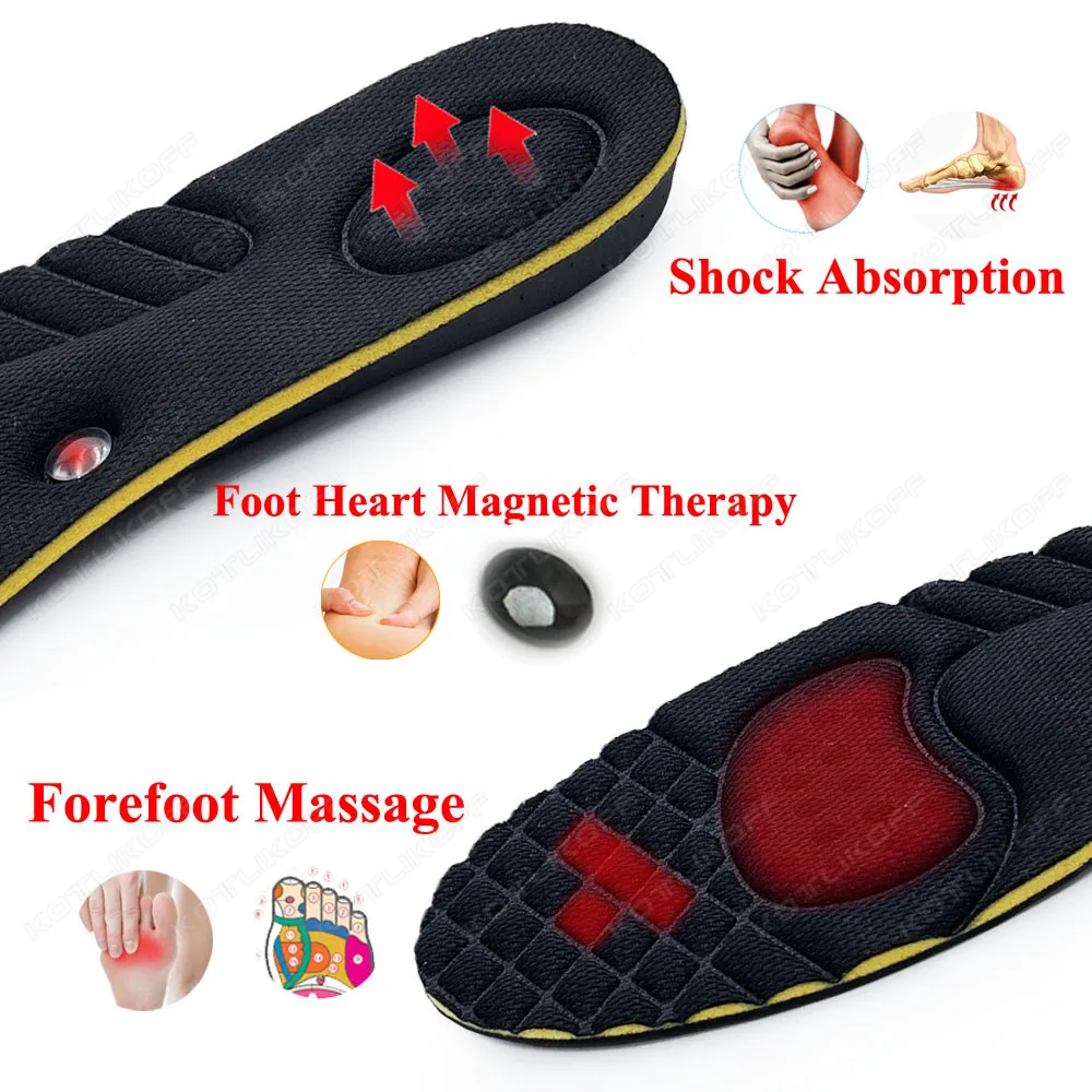 Invisible Height Increase Insole For Men Women 2/3/4/5cm Cushion Height Lift Foot Massage Magnetic Massage Shoes Insole Insert