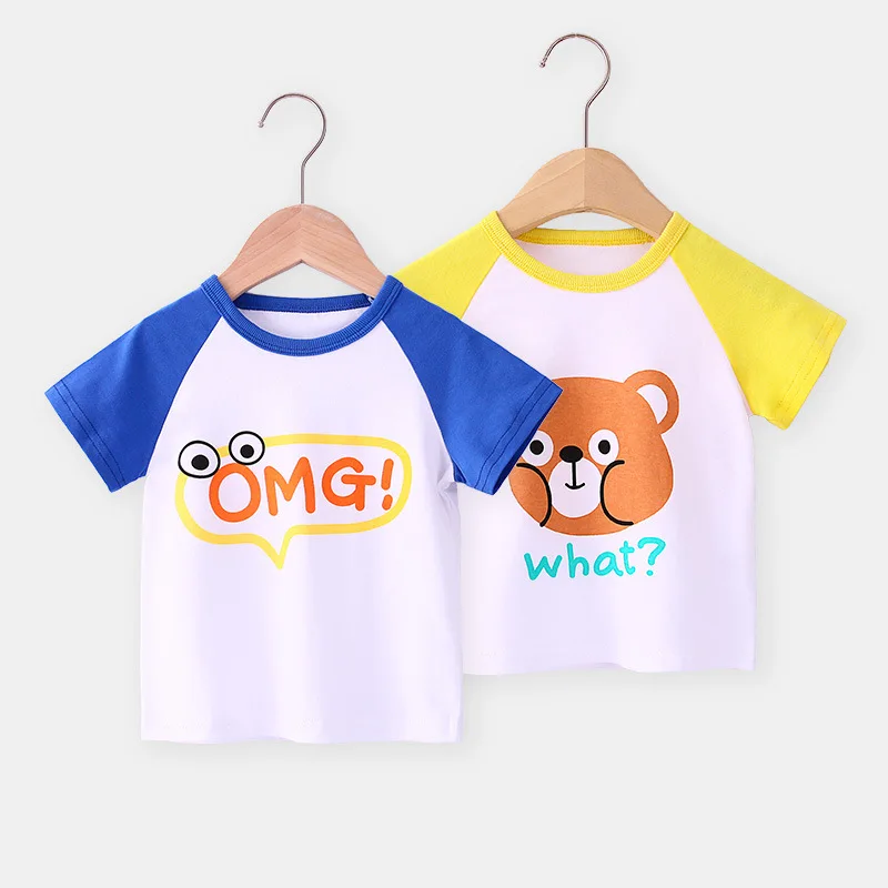 Футболки для маленьких мальчиков Детская летняя футболка с коротким рукавом