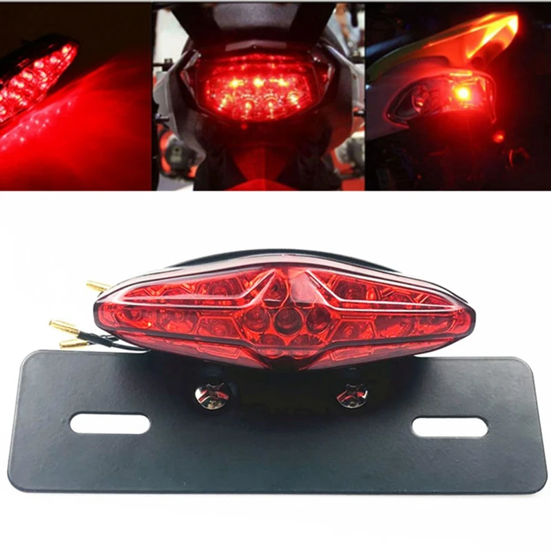 

NEW-Motorcycle ATV LED Rear Running Light Taillight Light Driving Fender Brake License Plate Light Lamp Universal