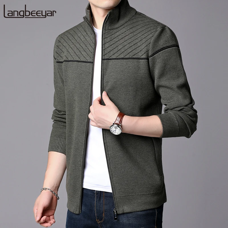 

2021 New Fashion Jackets Mens Stand Collar Cardigan Trend Streetwear Overcoat Slim Fit Windbreaker Casual Coat Men Clothing