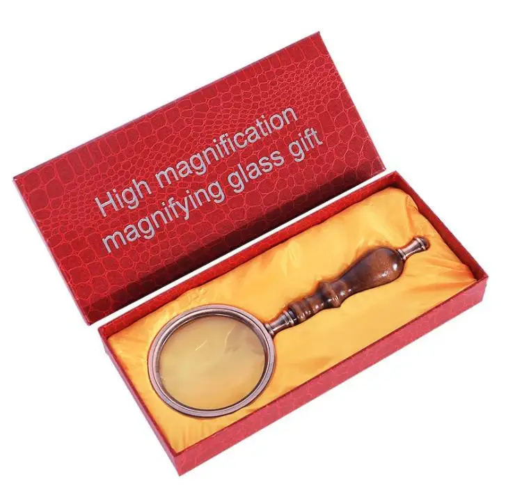 

Ручная Лупа с деревянной ручкой, 20 шт., 10X, портативная фотолупа, лупа для глаз, стекло SN3855
