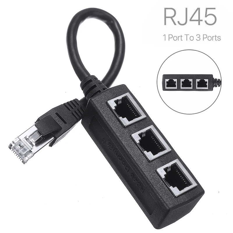 Новое поступление RJ45 1 до 3 Интернет Ethernet кабель сплиттер для портативных ПК