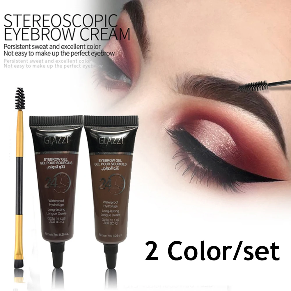 3 Color Eyebrow Eyelash Tint Cream Long Lasting Eye Makeup Dye Eyebrow Mascara Enhancer Tattoo Pen Waterproof Super Durable Set