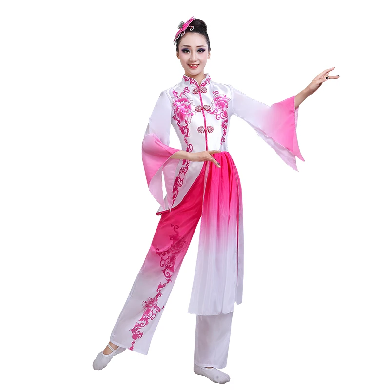 Китайский стиль Hanfu Классический танец для взрослых Yangko одежда танцевальные