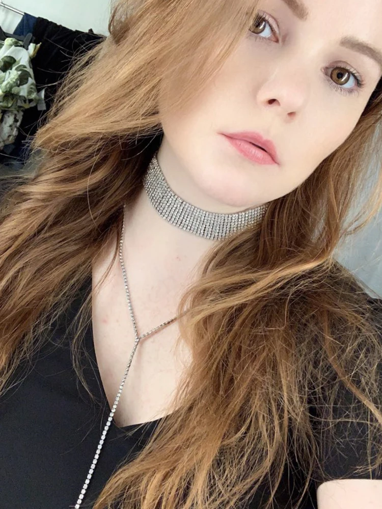 Цепочка на шею Женская прозрачная со стразами чокер | Украшения и аксессуары