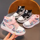 Зимние плюшевые Лоскутные детские повседневные ботинки, теплые мягкие кроссовки из ПУ для детей, Нескользящие высококачественные спортивные ботинки для мальчиков и девочек