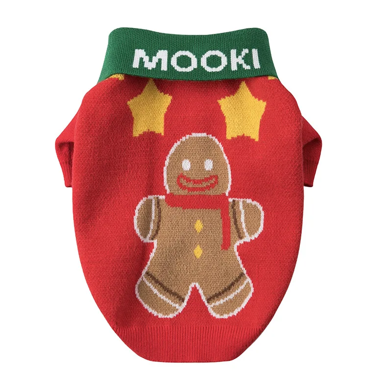 

Рождественская Одежда для собак и кошек, новогодние свитера, имбирный человеческий принт, Маленькая детская одежда, зимняя одежда для чихуа...