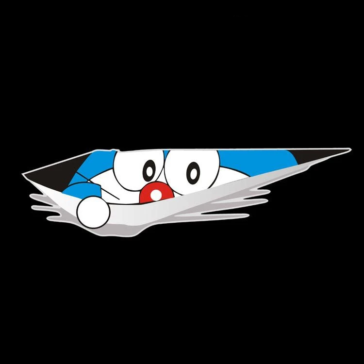 

18CM*8CM Doraemon Peep Cartoon Lovely Funny Car Stickers Creative Decals for Tail Reflective Auto Tuning Styling
