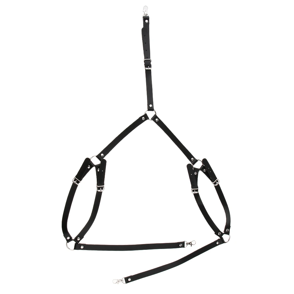 

Lovoski Mens Artificial Leather Business Shirt Braces Suspenders