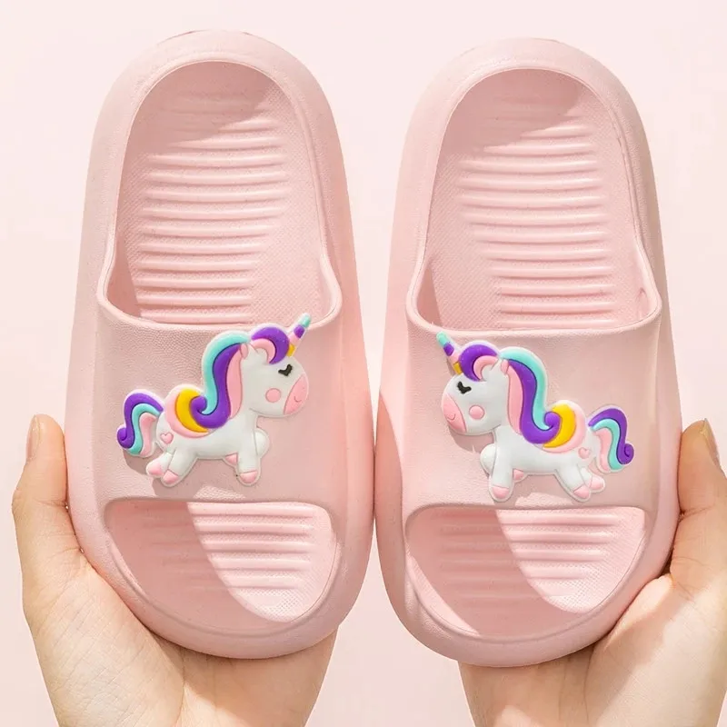 

Unicorn PVC Flip Flops Baby Non-Slip Beach Sandals Kids Home Bathroom 2021 Summer Children's Slippers For Boys Girls Shoes