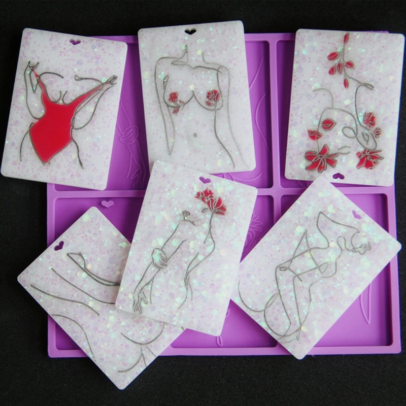 

Epoxy Resin Mold Women Body Line Art Keychain Mold Necklace Pendant Silicone Mould DIY Crafts Decorations Jewelry Mold