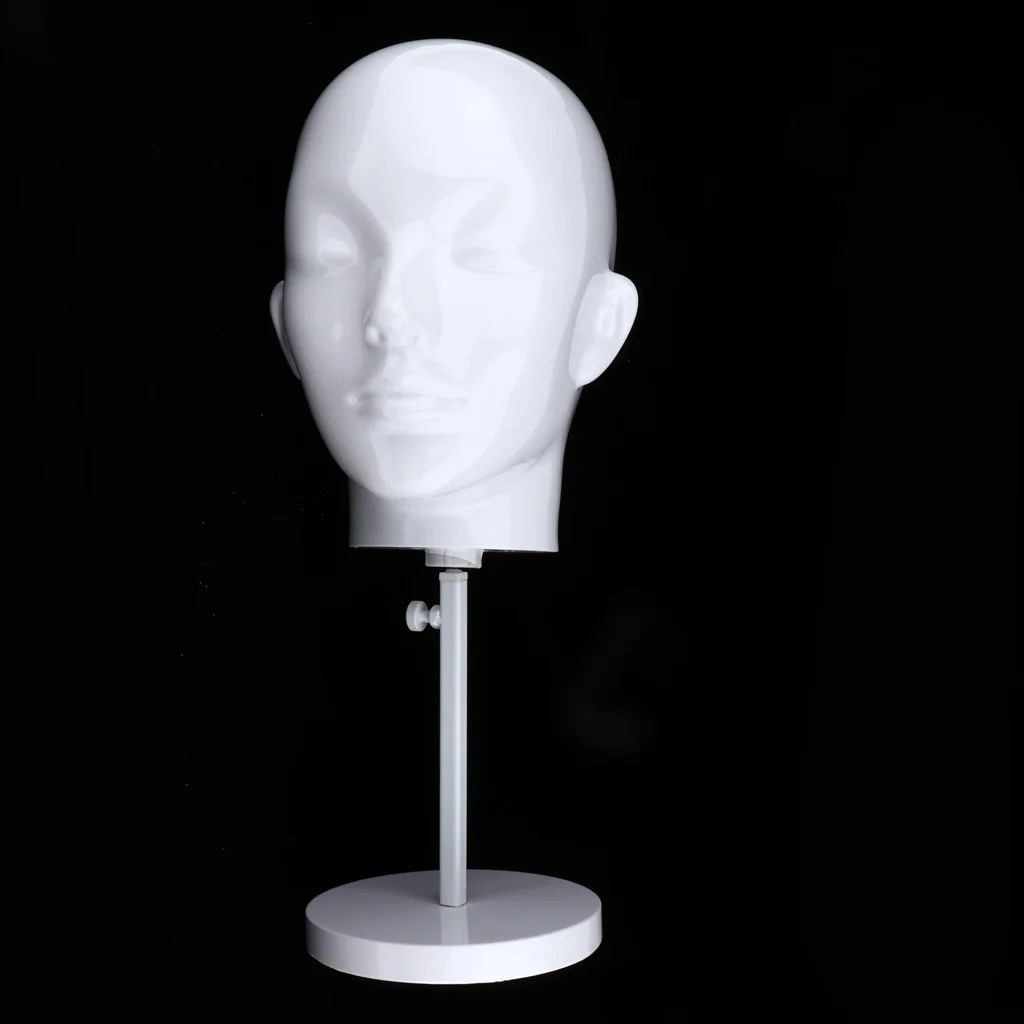 

21’’ Unisex Wig Making Styling Mannequin Head With Adjustable Holder Stand For Hat Sunglasses Display