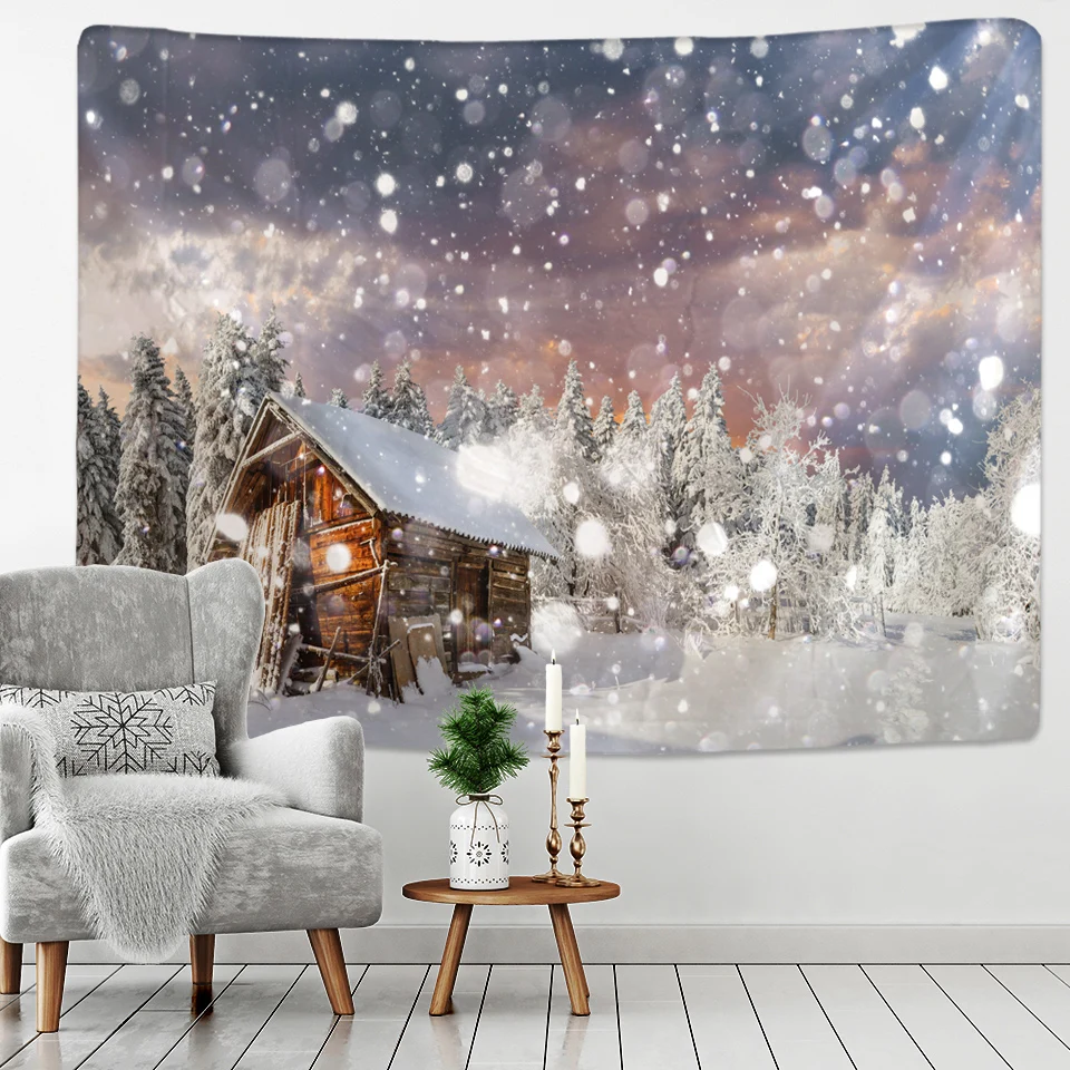 

Santa Claus Tapestry Wall Hanging Christmas Moon Fantasy Starry Sky Blanket Galaxy Indian Mandala Pattern Blanket Xmas Gift