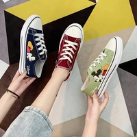 fashion disney cute micky mouse teenager girls shoes elegant canvas women flats sneakers lace up springautumn ladies shoes