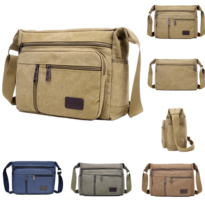 Men Travel Bag Canvas Casual Tote Men's Crossbody Outdoor Bags Mens Messenger Retro Zipper Shoulder High Quality |