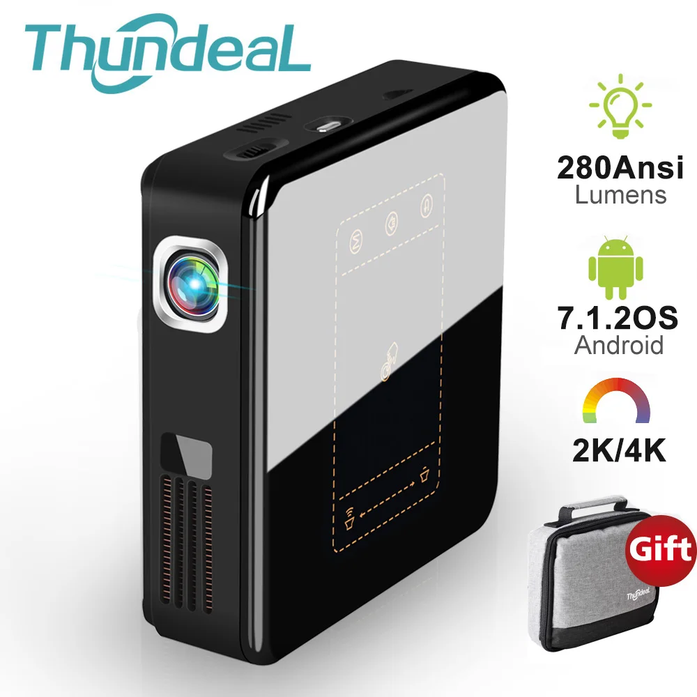 Проектор ThundeaL T20 DLP Android 7 Wi Fi T5 Bluetooth 2K 4K|Проекторы для домашнего кинотеатра| |