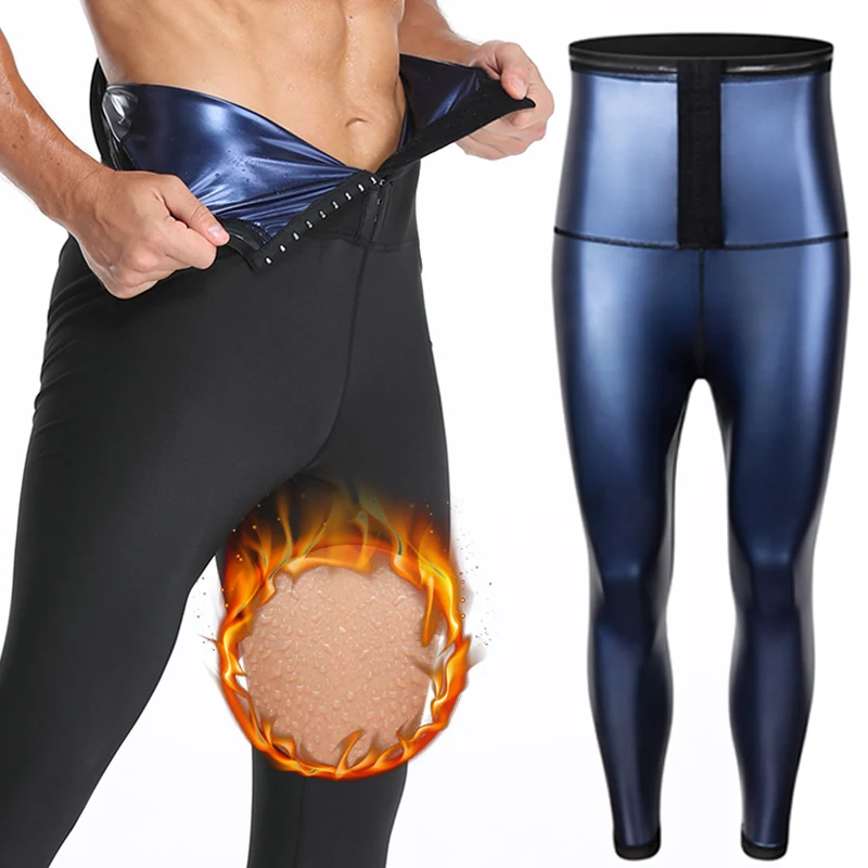 Фото Мужские утягивающие штаны для коррекции живота сауны пота талии сжигание жира