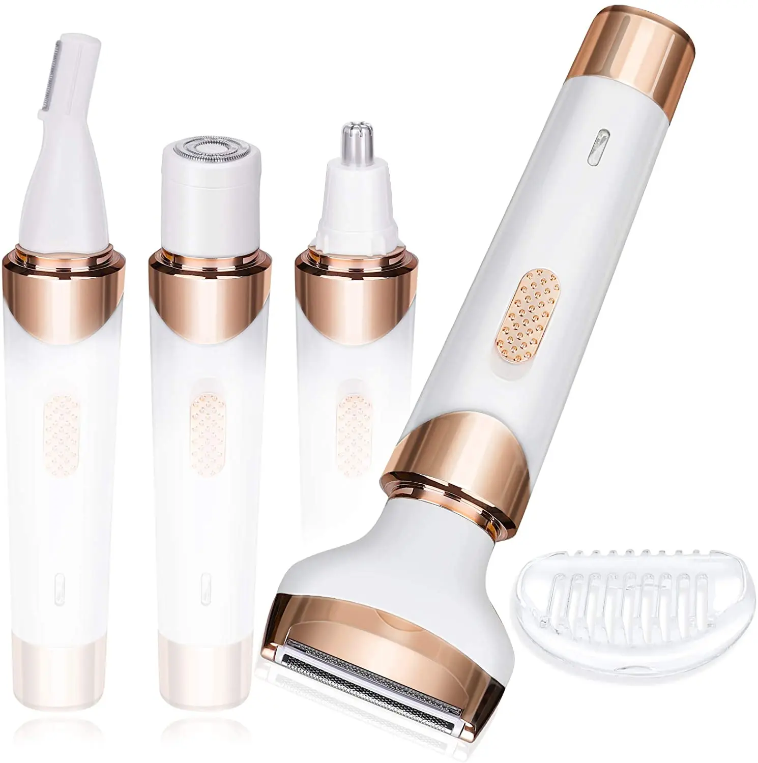 

4 в 1 Электрический женский эпилятор для удаления волос, бритва для женщин, бритва для лица, носа, бровей, тела, триммер для волос, беспроводно...