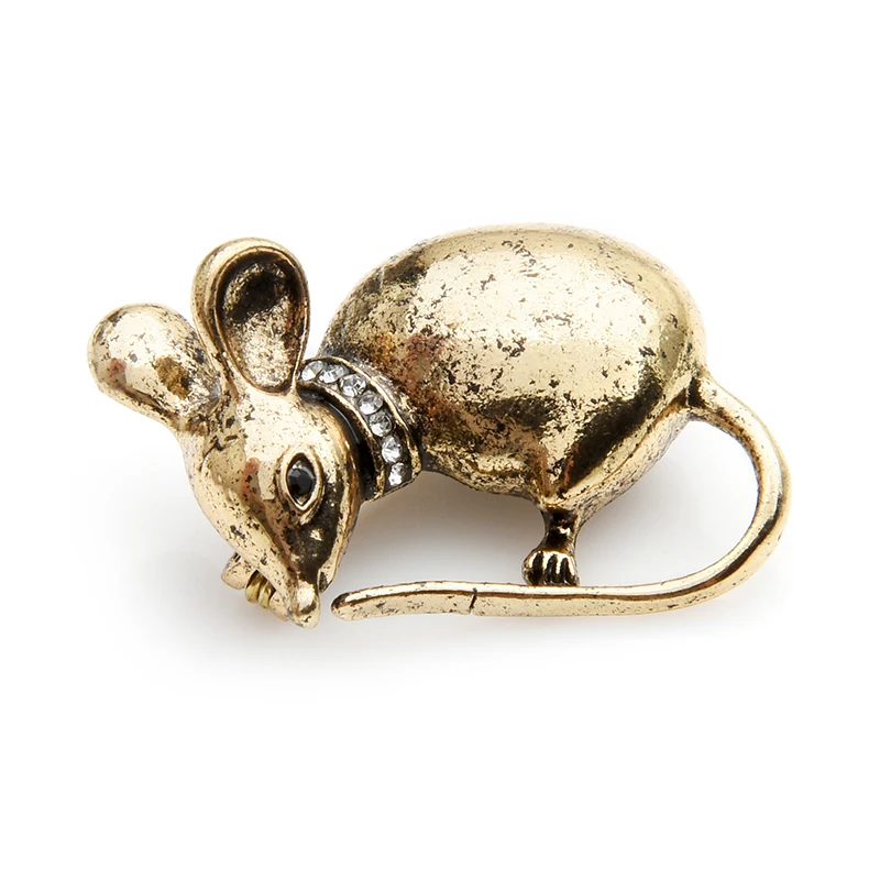 

Wuli&baby Retro Gold Silver Color Mouse Brooches Women Alloy Metal Rat Animal Brooch Pins Gifts