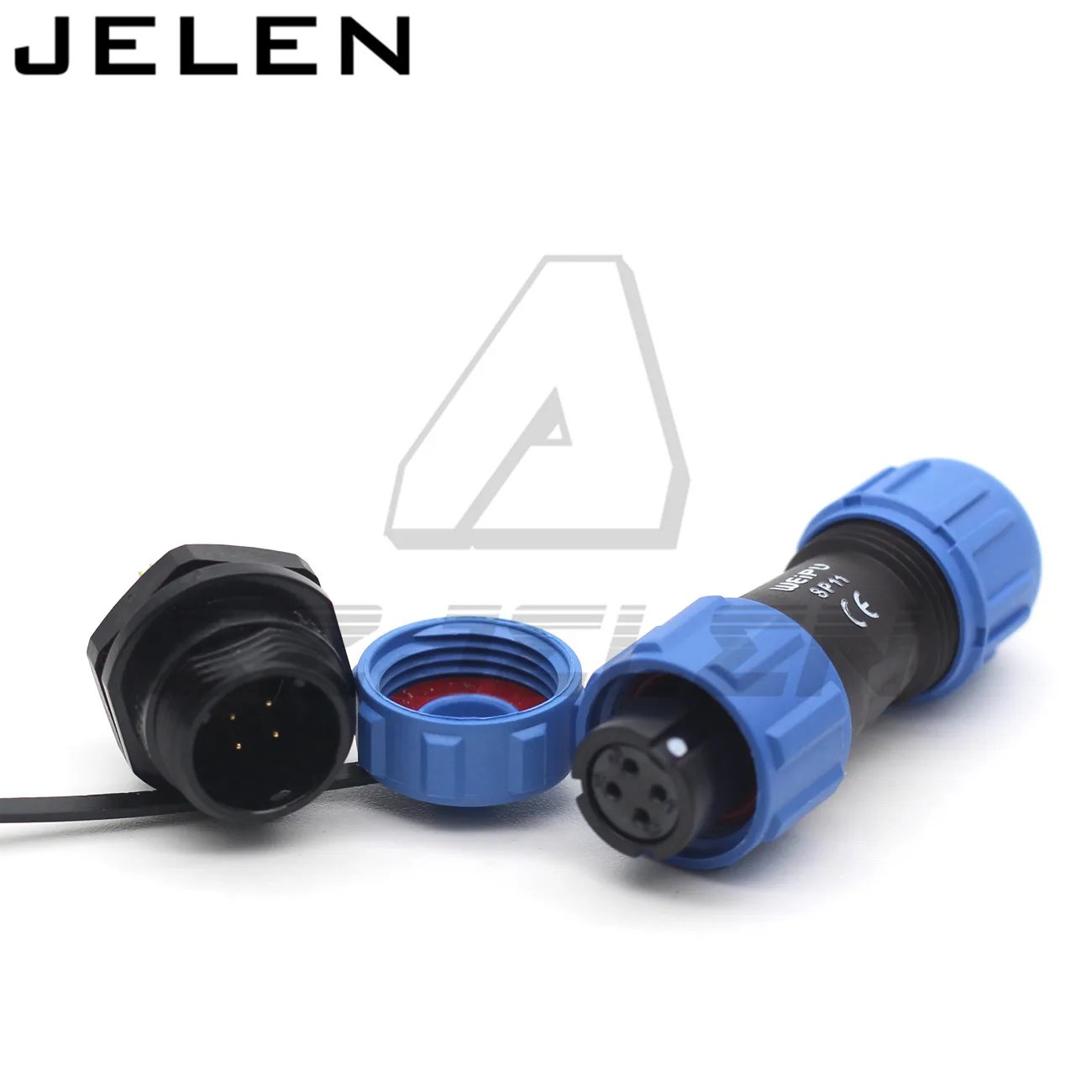 SP11series IP68 4-контактный водонепроницаемый разъем, гнездовой штекер, Панельное крепление, проводной кабельный разъем, Авиационная вилка