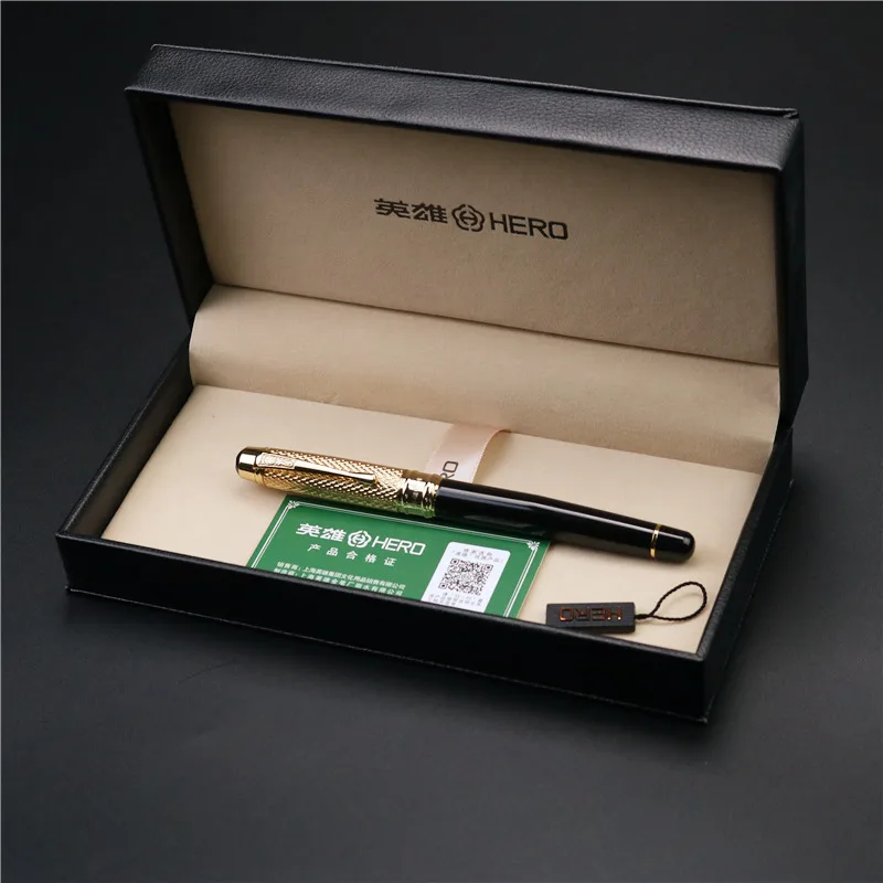 Original box pen Высококачественная перьевая ручка для друзей раздача подарков металлическая чернильная ручка Золотая Кепка офисная школьная записывающая - Цвет: Original box pen