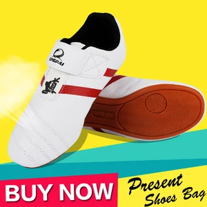 Белые ботинки из искусственной кожи для тхэквондо, спортивная обувь для бокса, кунг-фу, тайчи для взрослых, мужчин, женщин и детей, Размер 27-44, тренировочные кроссовки