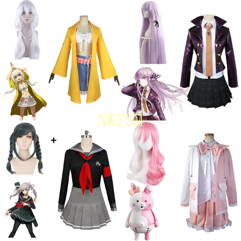

Peko Pekoyama Monomi Kirigiri Kyouko Angie Yonaga Cosplay Costume Danganronpa Cosplay Wig Costumes Halloween Costumes for Women