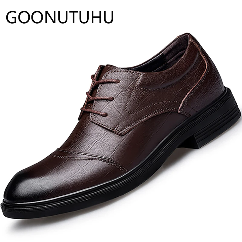 Men's Shoes Derby Genuine Leather Nice Luxury Brand High Quality  Office Work Classics Shoe Male Formal Shoes For Men Size 36-48