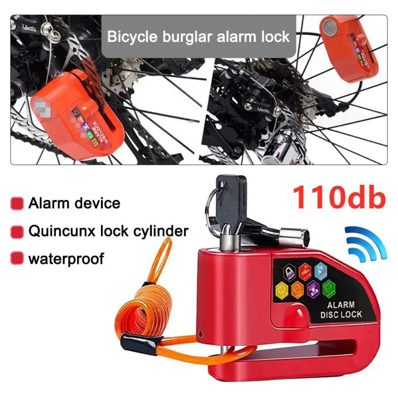 

Замок дисковый для мотоцикла, скутера, велосипеда, 110 дБ