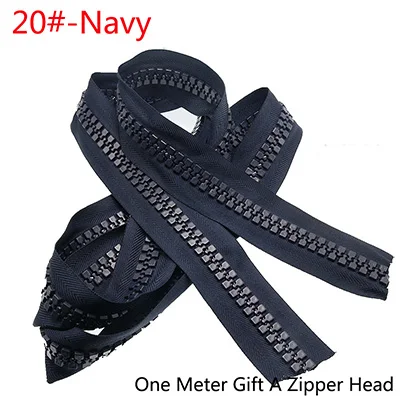 Navy Meetee 1/2 метра 15#/20# большая полимерная кодовая молния для пуховика палатки наружные Швейные аксессуары DIY Одежда на молнии ремесло ZA029 - Цвет: Navy