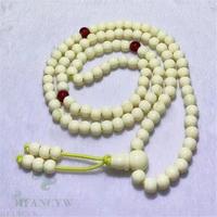 6mm white porcelain ruby knotted tassel 108 bead mala bracelet spirituality pray meditation classic wristband yoga elegant