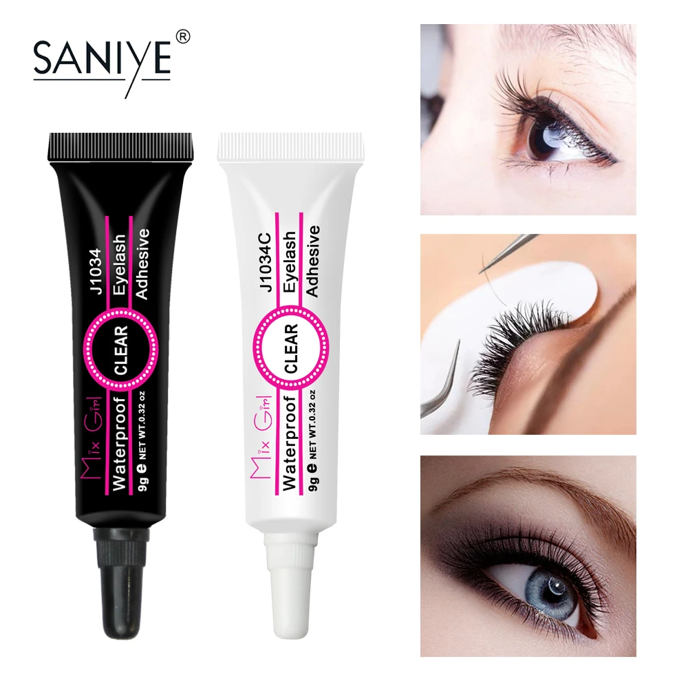 

SANIYE 2 Colors False Eyelashes Makeup Adhesive False Eyelash Glue Clear-white Dark-black Waterproof Eye Lash Cosmetic Tools