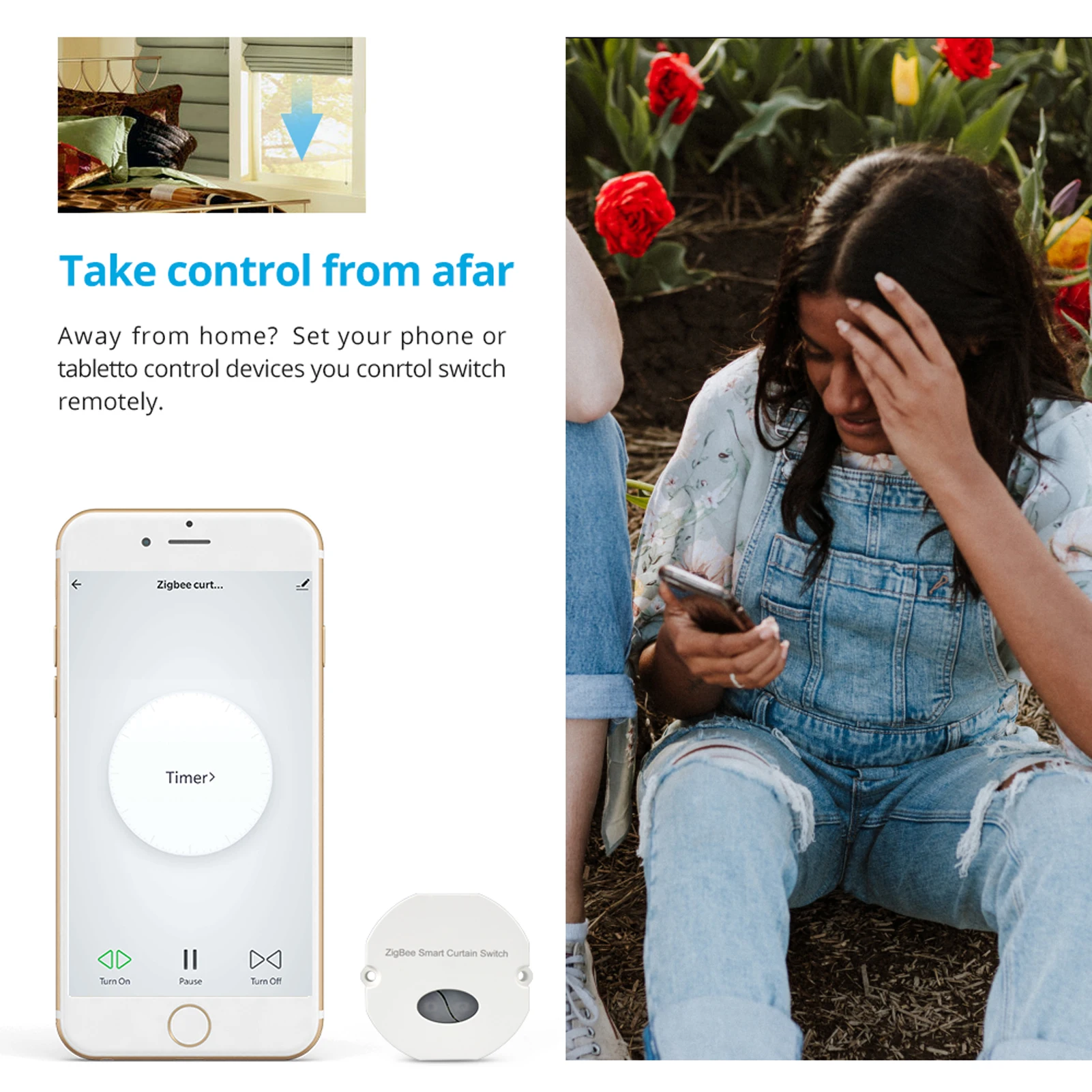 Модуль переключателя для штор Tuya Smart Life ZigBee устройство умного дома с роликовым