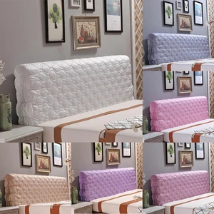 Luxury Silk Bed Headboard Slip Cover Solid Color Bed Back Dust Protector Cover Bed Decoration King Size