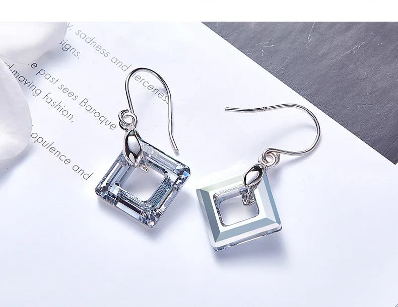 Warme Farben, женские серьги с кристаллами Swarovski, S925, серебряные серьги-капли с кристаллами, европейские ювелирные изделия, вечерние серьги