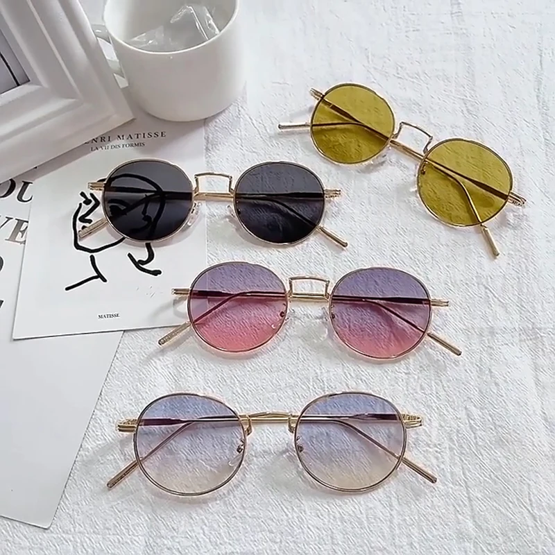 

Vintage New Small Round Frame Women's Sunglasses American Style Men Glasses Luxury Designer Driving Eyewear ​Decorative Touris
