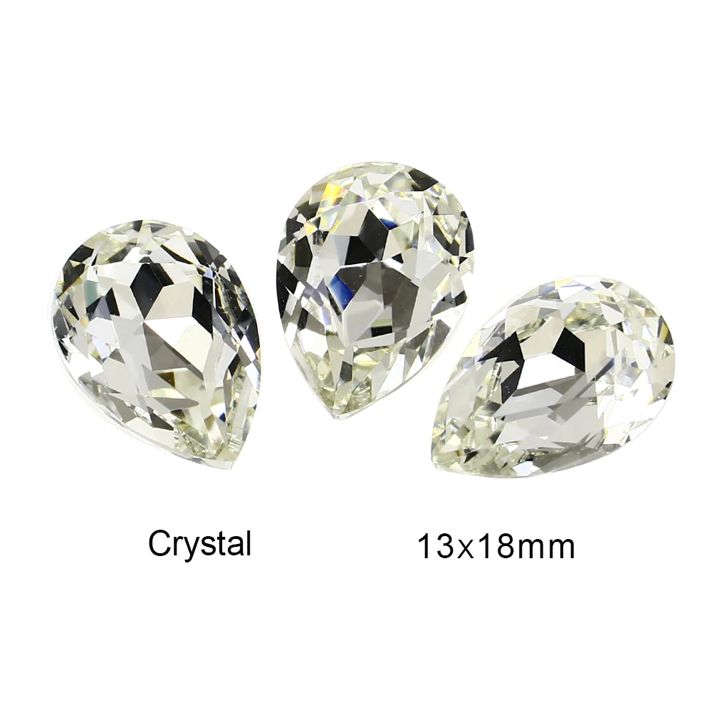 Стеклянные Подвески капельки в виде кристаллов из камней по оборотной стороне